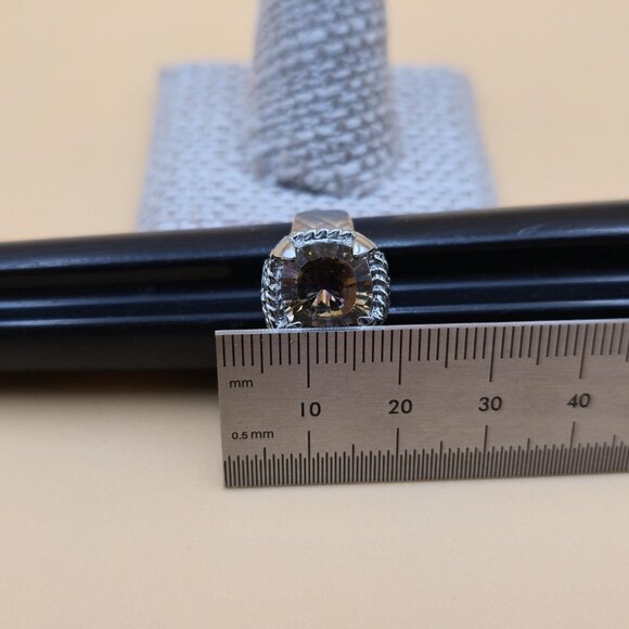 Size 8.5 Silver Plated Over Copper Rainbow Quartz Gem Ring A4571 - Picture 7 of 8